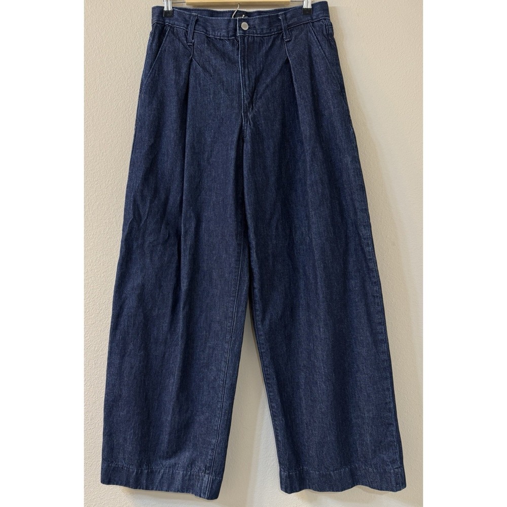 Banana Republic Womens High Rise Super Wide Leg‎ Jeans Preppy *FITS 30T Pleated